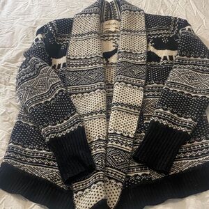 Telluride by Aritzia Open Lambswool Blend Deer Pattered Cardigan